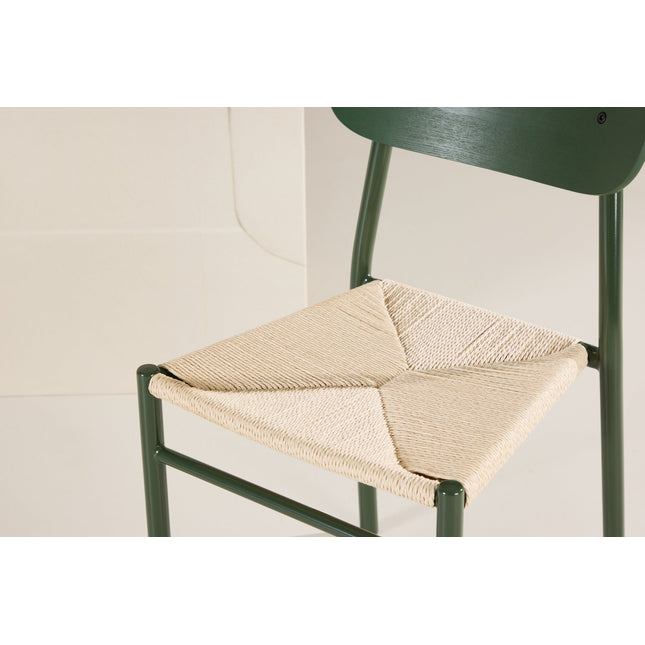 Polly ruokatuoli 2 kpl - vihreät jalat / luonnonvärinen köysi - KalusteDuo_Huonekaluliike_Tuoli