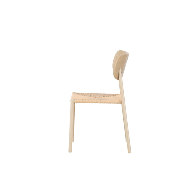 Polly ruokatuoli - valkolakattu / beige luonnonvärinen köysi - KalusteDuo_Huonekaluliike_Tuoli