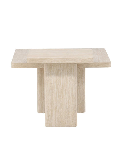 Qvart sohvapöytä 80x80x46 cm + 50x50x56 cm - travertiininvärinen - #KalusteDuo_#Huonekaluliike_Pöytä