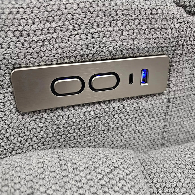 Relax 3-istuttava recliner sohva, kangas hopea - KalusteDuo_Huonekaluliike_recliner sohva