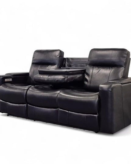 Relax 3‑istuttava sähkörecliner‑sohva - musta nahka - KalusteDuo_Huonekaluliike_recliner sohva