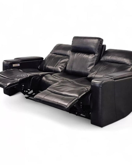 Relax 3‑istuttava sähkörecliner‑sohva - musta nahka - KalusteDuo_Huonekaluliike_recliner sohva