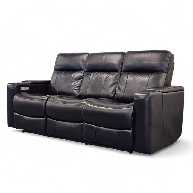 Relax 3‑istuttava sähkörecliner‑sohva - musta nahka - KalusteDuo_Huonekaluliike_recliner sohva