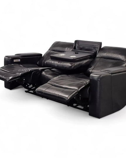 Relax 3‑istuttava sähkörecliner‑sohva - musta nahka - KalusteDuo_Huonekaluliike_recliner sohva