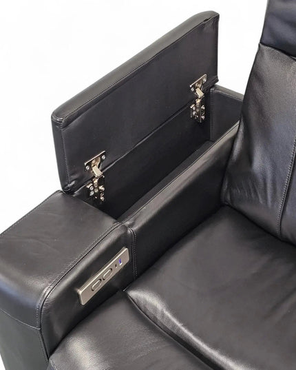 Relax 3‑istuttava sähkörecliner‑sohva - musta nahka - KalusteDuo_Huonekaluliike_recliner sohva