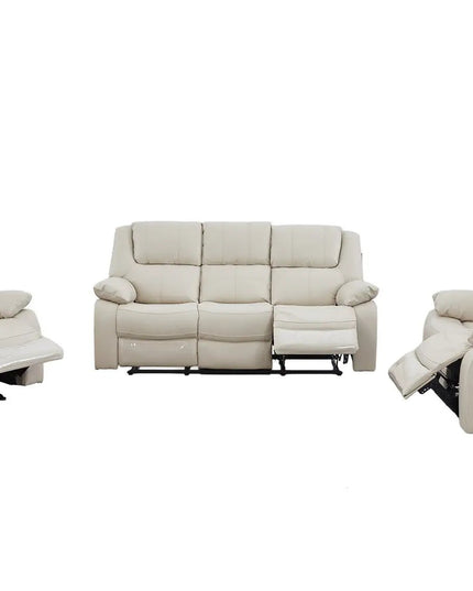 Relaxo – 2‑istuttava kermanvärinen recliner‑mekanismisohva nahalla - KalusteDuo_Huonekaluliike_2-istuttava sohva