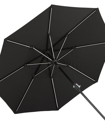 Sabal - aurinkovarjo LED-valolla - musta - 270cm - KalusteDuo_Huonekaluliike_Aurinkovarjo