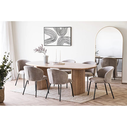 Safira — ruokapöydän tuoli, beige bouclé (House Nordic) - KalusteDuo_Huonekaluliike_ruokapöydän tuoli