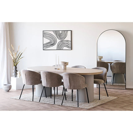 Safira — ruokapöydän tuoli, beige bouclé (House Nordic) - KalusteDuo_Huonekaluliike_ruokapöydän tuoli