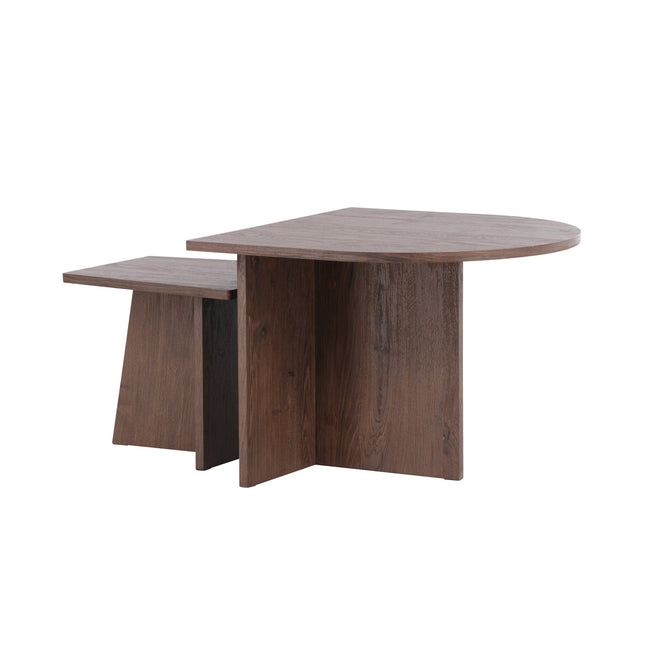 Sala sohvapöytä 60x45 cm,40x35 cm - MDF ja mokka 3D-paperi - KalusteDuo_Huonekaluliike_Pöytä