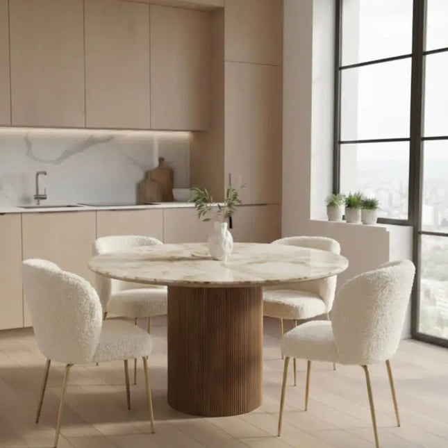 Sevilla ruokailuryhmä - pöytä + 4 Teddy tuolia - KalusteDuoHuonekaluliikeRuokailuryhmä