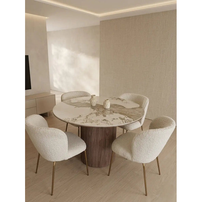 Sevilla ruokailuryhmä - pöytä + 4 Teddy tuolia - KalusteDuoHuonekaluliikeRuokailuryhmä