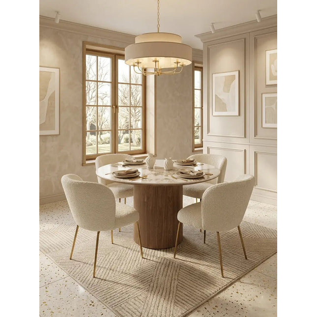 Sevilla ruokailuryhmä - pöytä + 4 Teddy tuolia - KalusteDuoHuonekaluliikeRuokailuryhmä