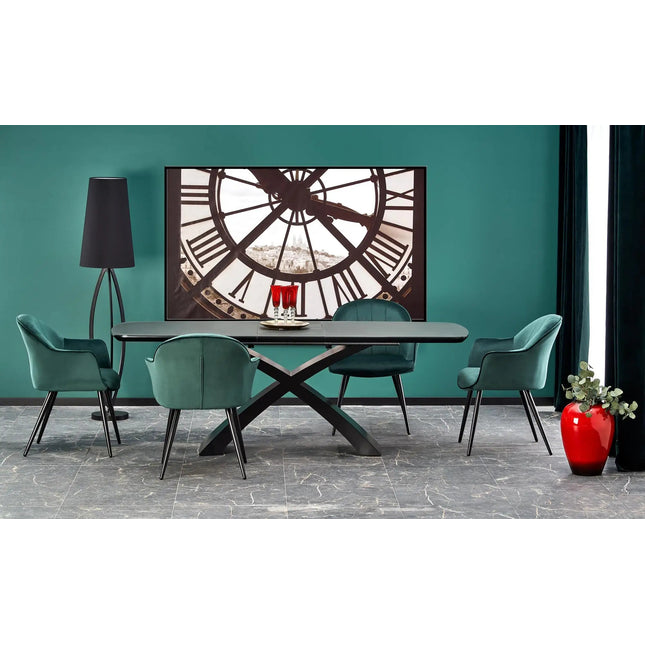 Silvest jatkettava ruokapöytä musta 180 - 220x89 cm - KalusteDuo_Huonekaluliike_Ruokapöytä