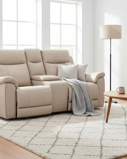 Soft Rest 2‑istuttava recliner‑sohva - beige nahka - KalusteDuo_Huonekaluliike_2 - istuttava sohva