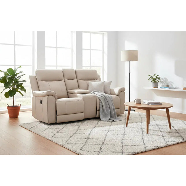 Soft Rest 2‑istuttava recliner‑sohva - beige nahka - KalusteDuo_Huonekaluliike_2 - istuttava sohva