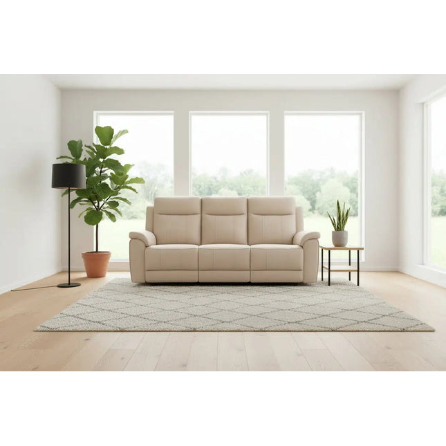 Soft Rest 3‑istuttava recliner‑sohva - beige nahka - KalusteDuo_Huonekaluliike_3 - istuttava sohva