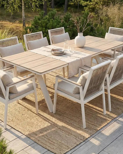 Sol Garden ruokailuryhmä - pöytä + 8 tuolia - KalusteDuo_Huonekaluliike_Ruokailuryhmä ulkokäyttöön
