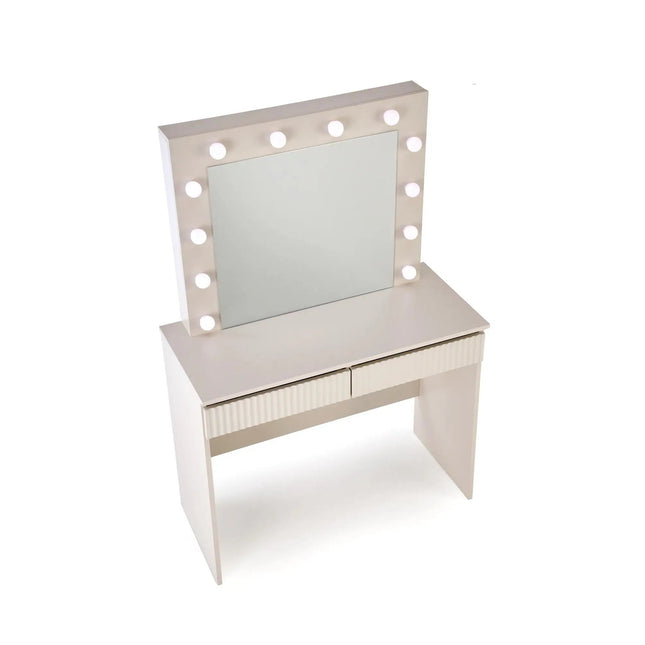 Stella Meikkipöytä Valoilla beige 94 cm - KalusteDuo_Huonekaluliike_Meikkipöytä