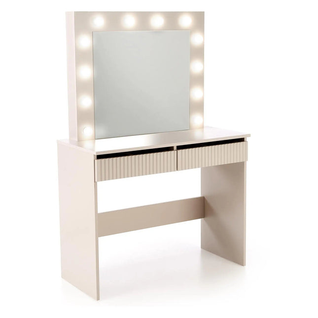 Stella Meikkipöytä Valoilla beige 94 cm - KalusteDuo_Huonekaluliike_Meikkipöytä