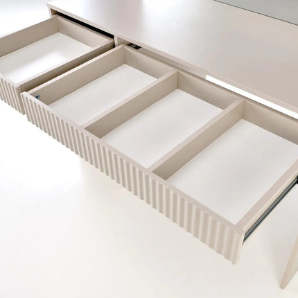 Stella Meikkipöytä Valoilla beige 120 cm - KalusteDuo_Huonekaluliike_Meikkipöytä