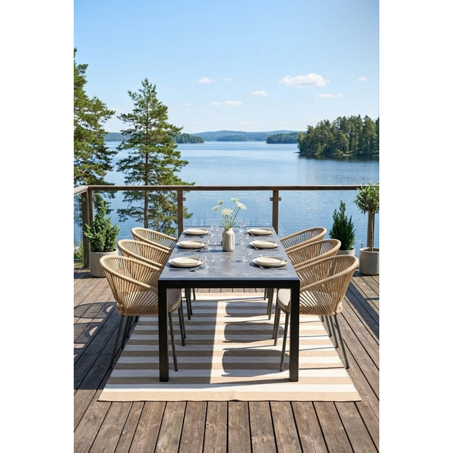 StoneLine ruokapöytä ulkokäyttöön – keraaminen kansi 194x90 cm - KalusteDuo_Huonekaluliike_Ruokapöytä ulkokäyttöön