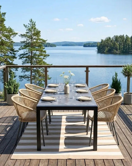 StoneLine ruokapöytä ulkokäyttöön – keraaminen kansi 194x90 cm - KalusteDuo_Huonekaluliike_Ruokapöytä ulkokäyttöön
