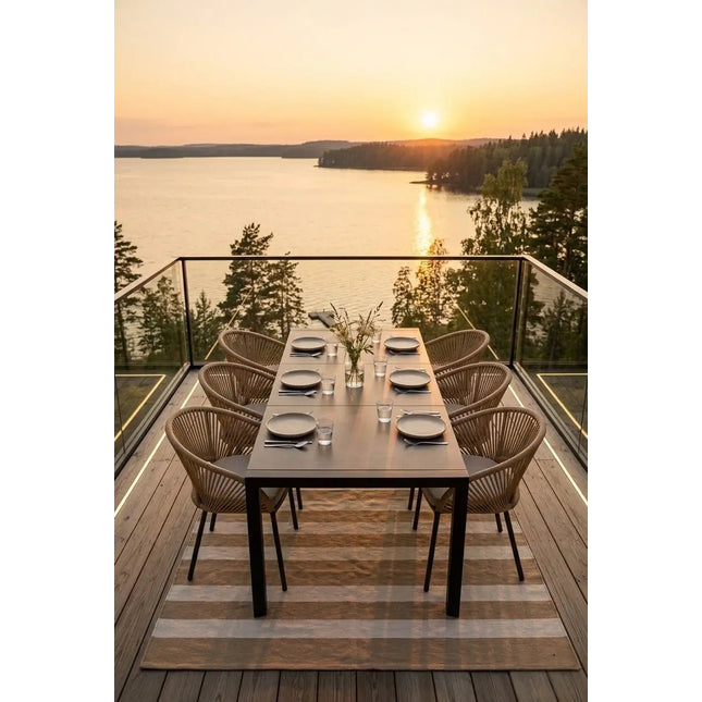 StoneLine ruokapöytä ulkokäyttöön – keraaminen kansi 194x90 cm - KalusteDuo_Huonekaluliike_Ruokapöytä ulkokäyttöön
