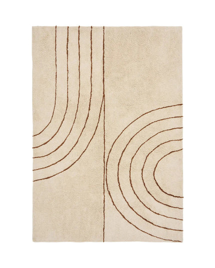 Tampa matto 160x230 cm kuvioitu puuvilla, beige - KalusteDuo_Huonekaluliike_matot