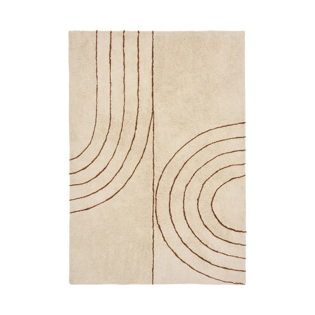 Tampa matto 160x230 cm kuvioitu puuvilla, beige - KalusteDuo_Huonekaluliike_matot