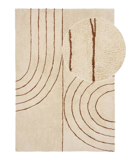 Tampa matto 200x300cm, kuvioitu puuvilla, beige - KalusteDuo_Huonekaluliike_matot