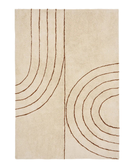 Tampa matto 200x300cm, kuvioitu puuvilla, beige - KalusteDuo_Huonekaluliike_matot