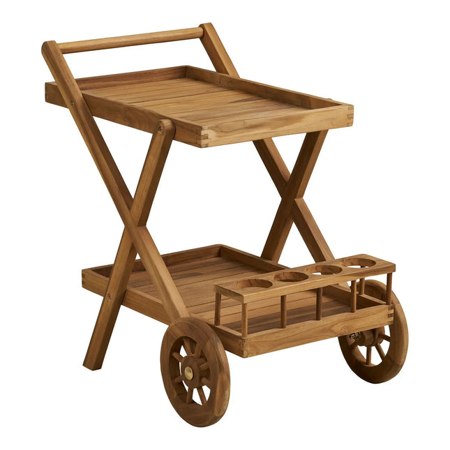 Tarjoiluvaunu House Nordic Pasaku, 86x50x81cm, luonnollinen tiikki - KalusteDuo_Huonekaluliike_Tarjoiluvaunu