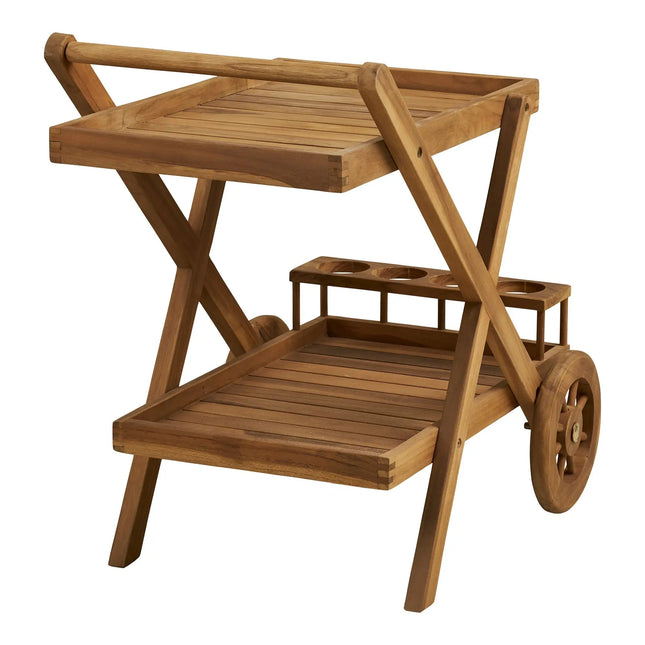 Tarjoiluvaunu House Nordic Pasaku, 86x50x81cm, luonnollinen tiikki - KalusteDuo_Huonekaluliike_Tarjoiluvaunu