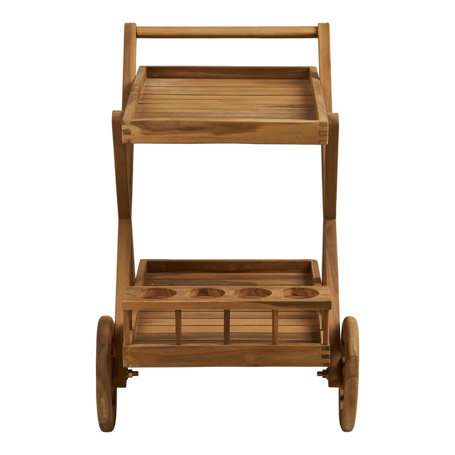 Tarjoiluvaunu House Nordic Pasaku, 86x50x81cm, luonnollinen tiikki - KalusteDuo_Huonekaluliike_Tarjoiluvaunu