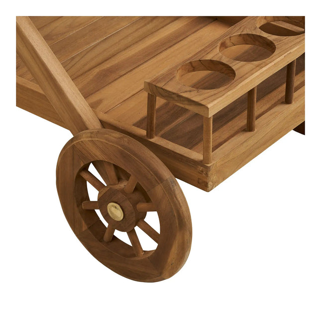 Tarjoiluvaunu House Nordic Pasaku, 86x50x81cm, luonnollinen tiikki - KalusteDuo_Huonekaluliike_Tarjoiluvaunu