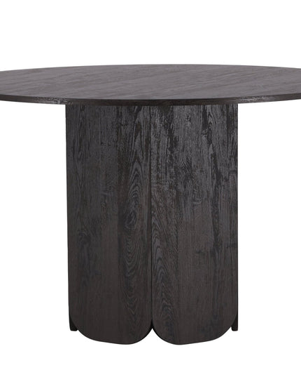 Tekla pyöreä ruokapöytä ø120x75 cm - MDF ja musta 3D-paperi - KalusteDuo_Huonekaluliike_Ruokapöytä