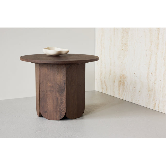 Tekla sohvapöytä ø60x45 cm - MDF ja mokka 3D-paperi - KalusteDuo_Huonekaluliike_Pöytä