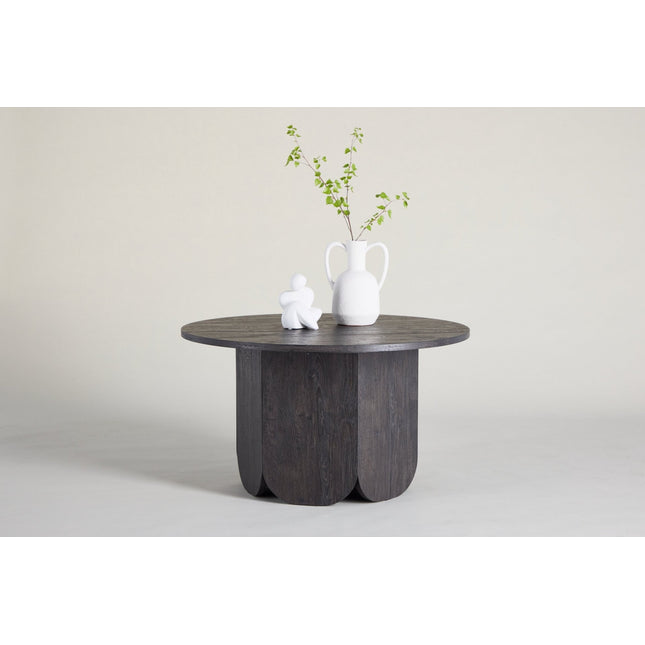 Tekla sohvapöytä ø80x45 cm - MDF ja musta 3D-paperi - KalusteDuo_Huonekaluliike_Pöytä