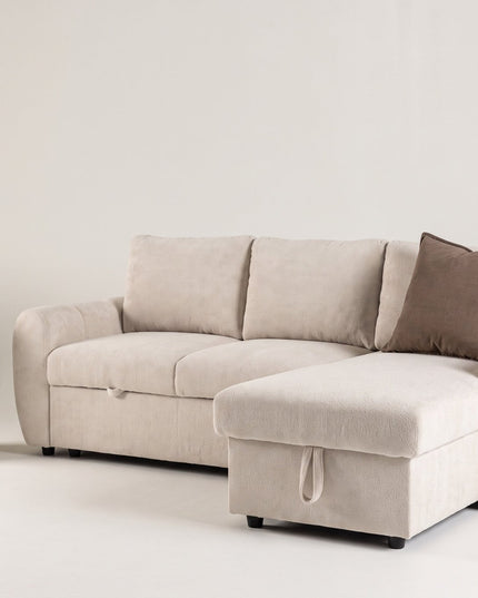 Teo divaanivuodesohva vaihdettavalla divaanilla - beige bouclé - #KalusteDuo_#Huonekaluliike_Sohva