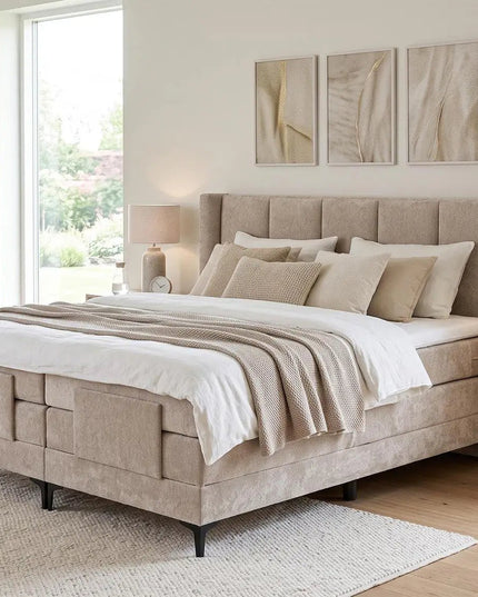 Tifano Duo moottorisänky - parivuodesetti beige (160×200 cm & 180×200 cm) - KalusteDuo_Huonekaluliike_Moottorisänky