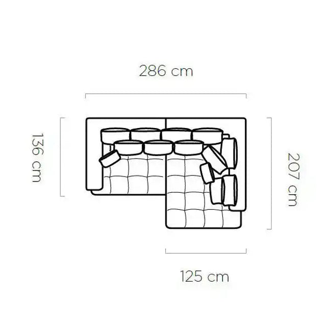 Tiga kulmasohva - vuoteella - KalusteDuo_Huonekaluliike_Kulmasohva