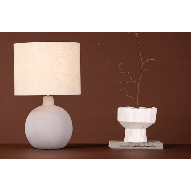 Torcello pöytävalaisin - harmaa / beige pellava - KalusteDuo_Huonekaluliike_Valaisin
