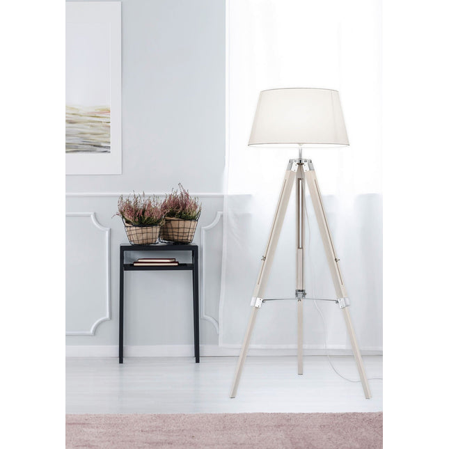 Tripod lattiavalaisin - valkoinen - #KalusteDuo_#Huonekaluliike_Lattiavalaisin