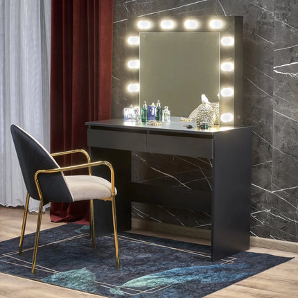 Velvet Aura 90 - meikkipöytä LED - valoilla - KalusteDuo_Huonekaluliike_Meikkipöytä