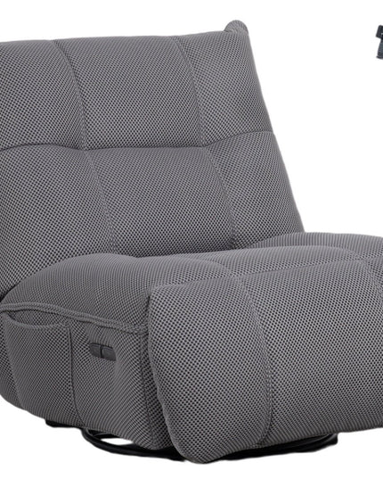 Vibe – harmaa recliner‑tuoli keinulla, 360° käännöllä ja puhelinpidikkeellä - #KalusteDuo_#Huonekaluliike_recliner tuoli