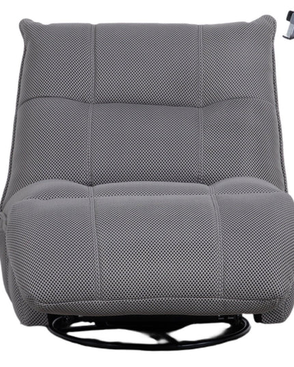 Vibe – harmaa recliner‑tuoli keinulla, 360° käännöllä ja puhelinpidikkeellä - #KalusteDuo_#Huonekaluliike_recliner tuoli