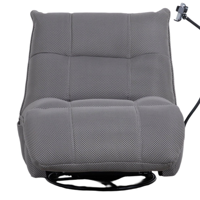 Vibe – harmaa recliner‑tuoli keinulla, 360° käännöllä ja puhelinpidikkeellä - #KalusteDuo_#Huonekaluliike_recliner tuoli