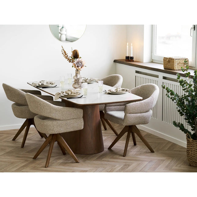 Visby ruokapöytä 90x200 keraamisella kannella - pähkinä - KalusteDuo_Huonekaluliike_Ruokapöytä