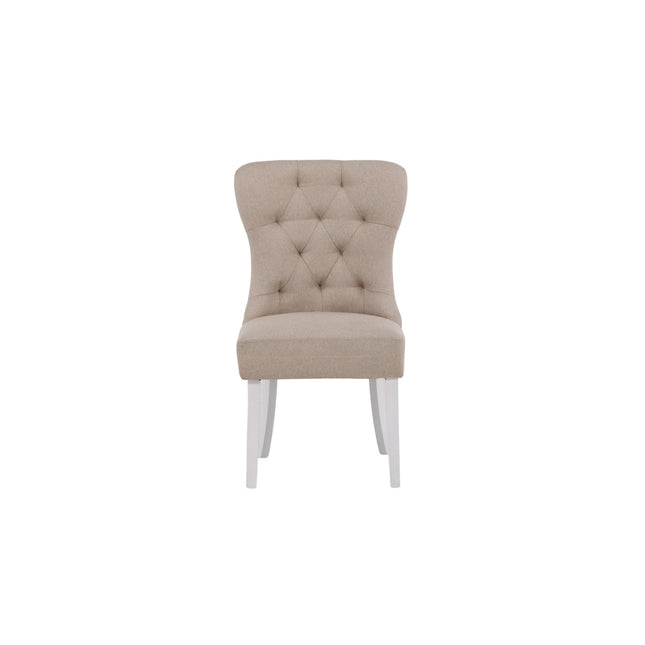 Vista ruokatuoli 2 kpl - valkoinen / beige pellava - KalusteDuo_Huonekaluliike_Tuoli